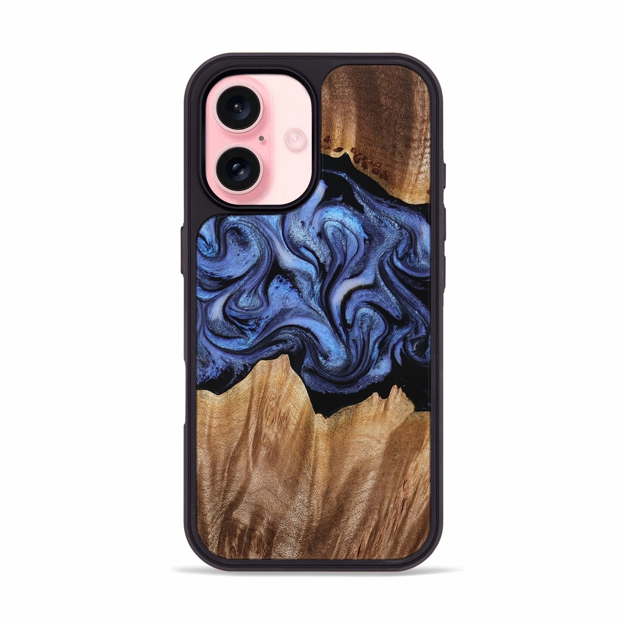 Iphone 16 Wood Phone Case - Sheena (Blue, 770107) Ultra Slim Protector