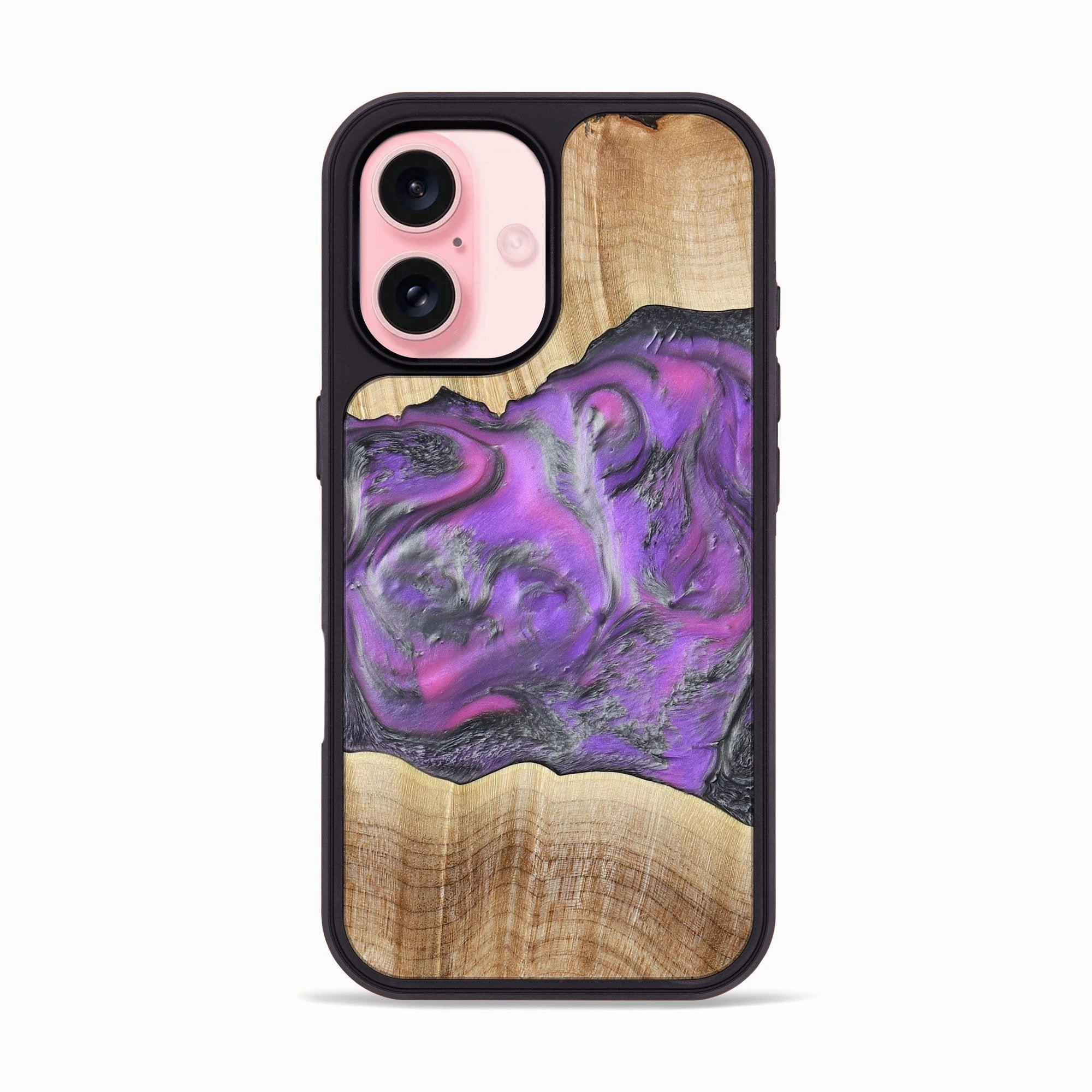 Iphone 16 Wood Phone Case - Sherita (Purple, 779238) Dustproof Cover