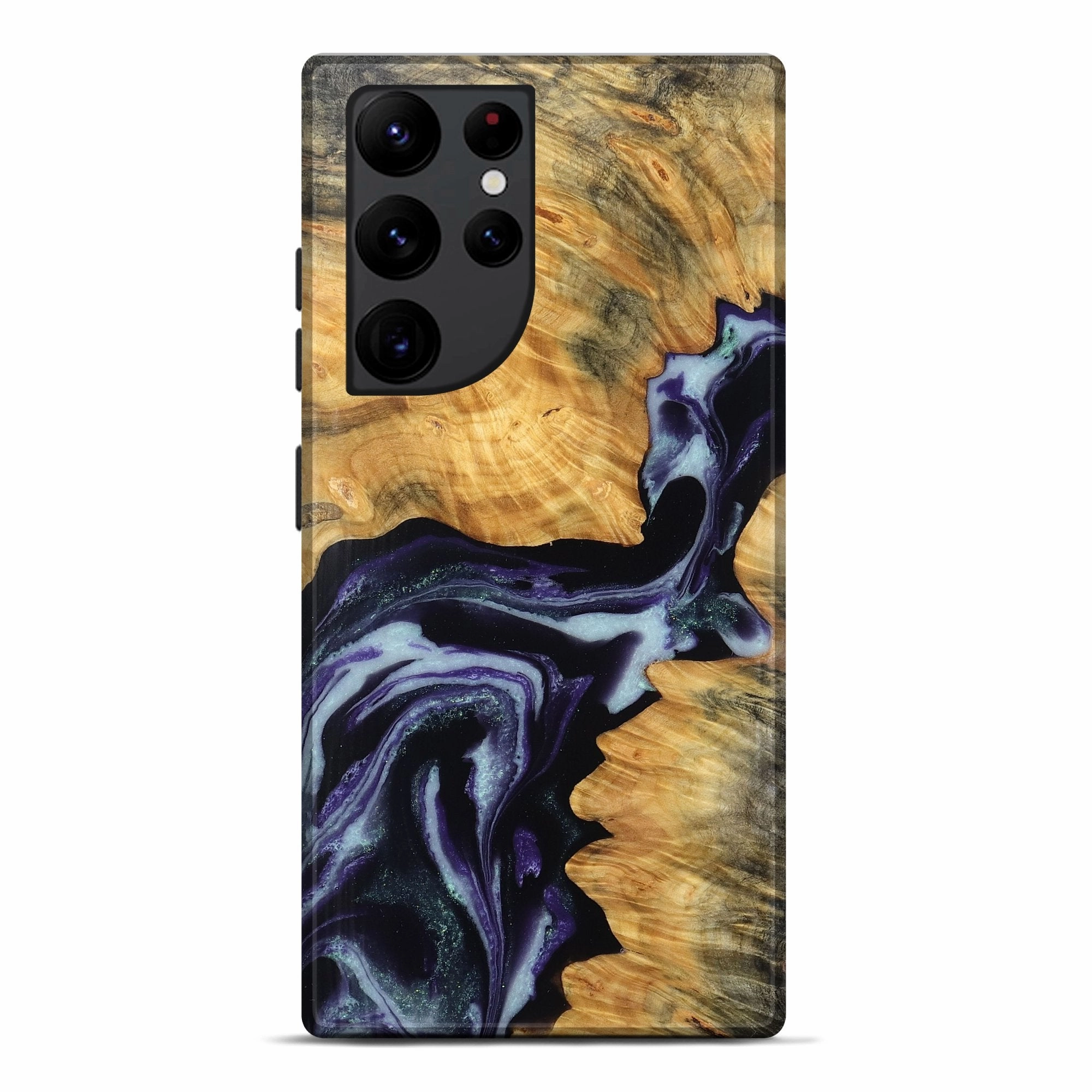 Galaxy S22 Ultra Wood Live Edge Phone Case - Jody (Purple, 781030) Fingerprint Shield