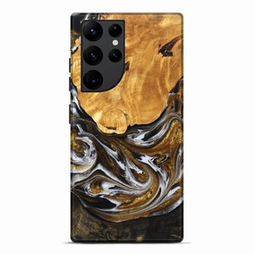 Galaxy S22 Ultra Wood Live Edge Phone Case - Brant (Black & White, 777334) Edge to Edge Protection Anti Finger Oil