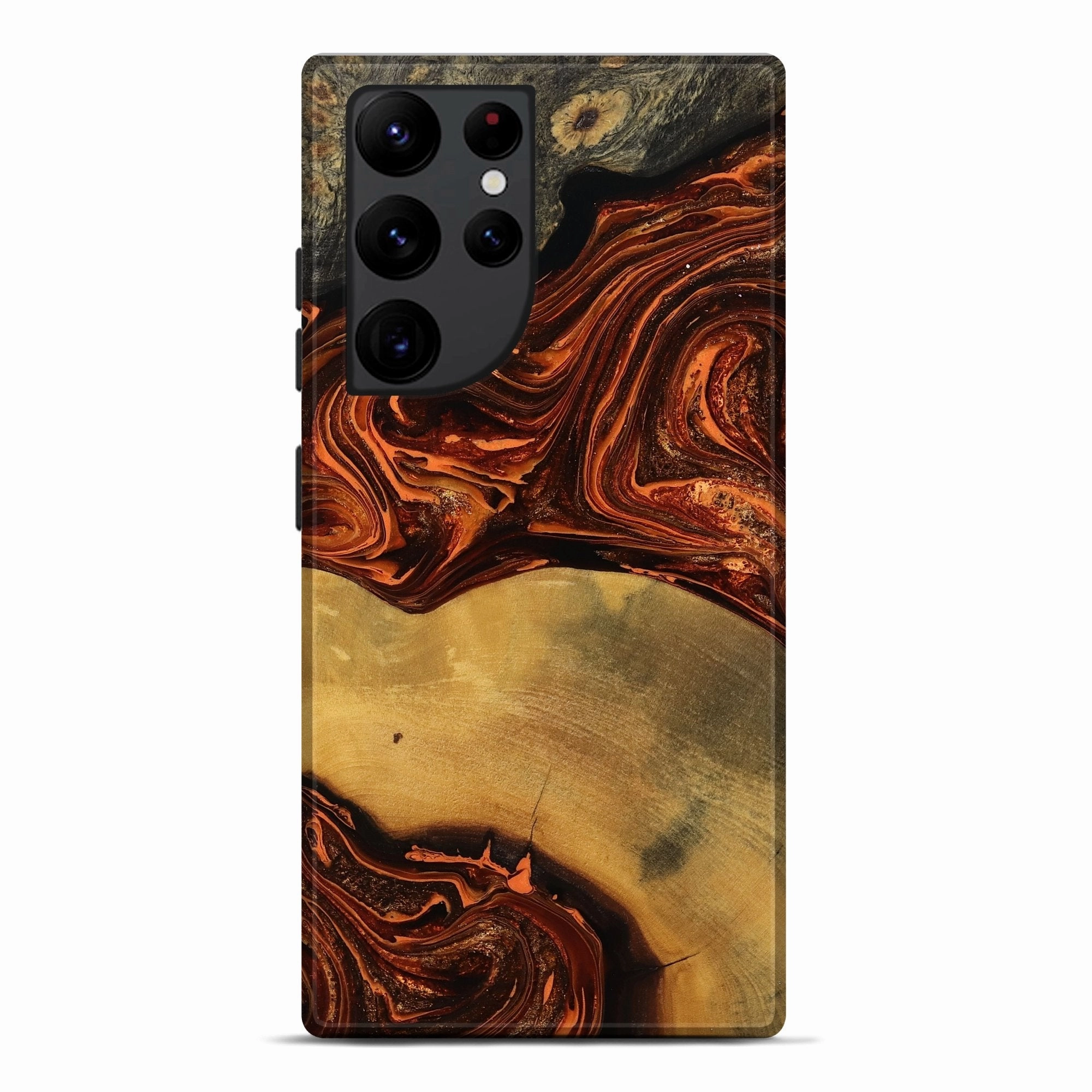 Galaxy S22 Ultra Wood Live Edge Phone Case - Aryan (Red, 770770) Anti Blue Light