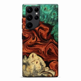 Anti Shock Film Galaxy S22 Ultra Wood Live Edge Phone Case - Shonda (Red, 781441)