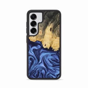 Shock Absorbing Self Healing Galaxy S25 Wood Phone Case - Martina (Blue, 769782)