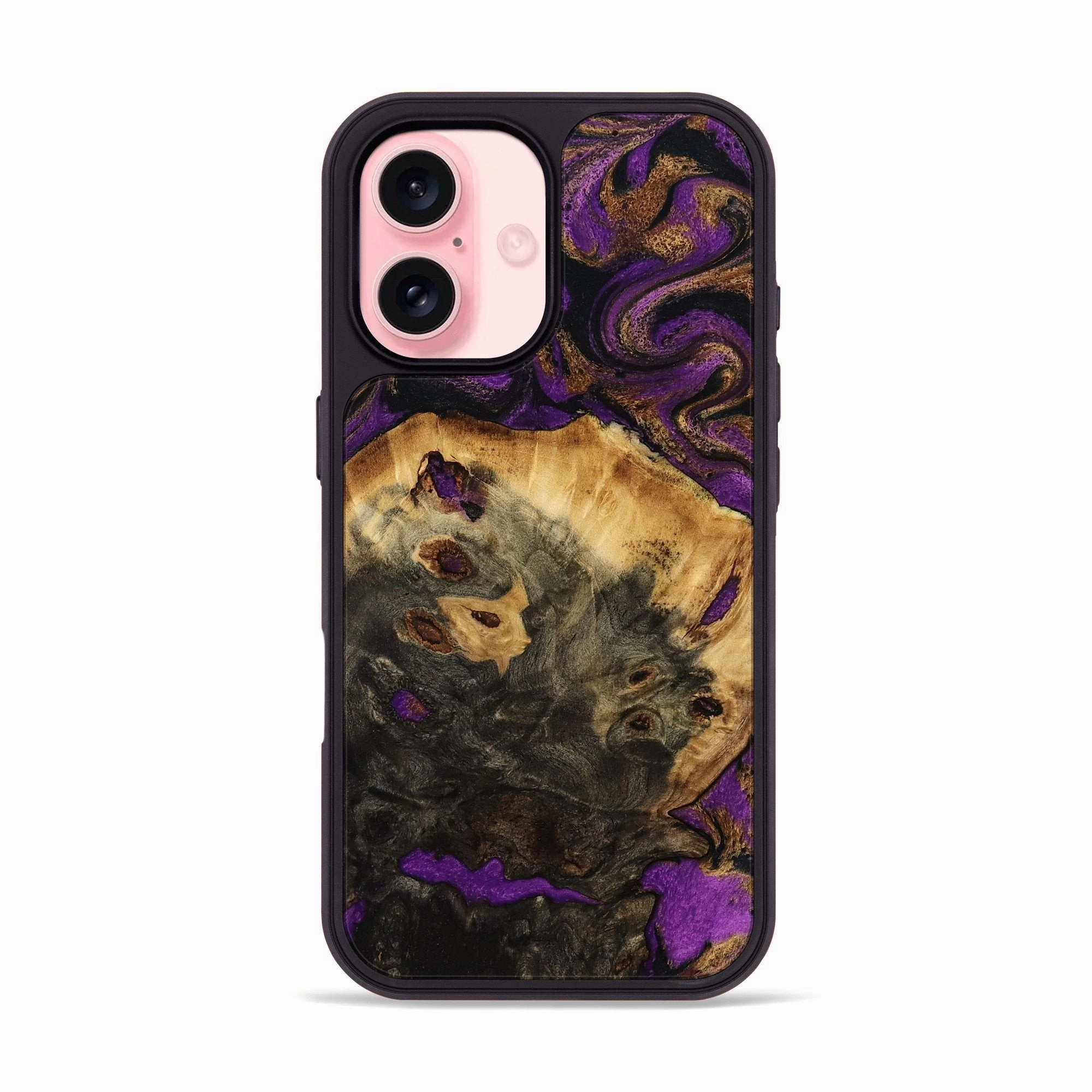 Shock Guard Anti Scratch Screen Iphone 16 Wood Phone Case - Alfreda (Purple, 778664)