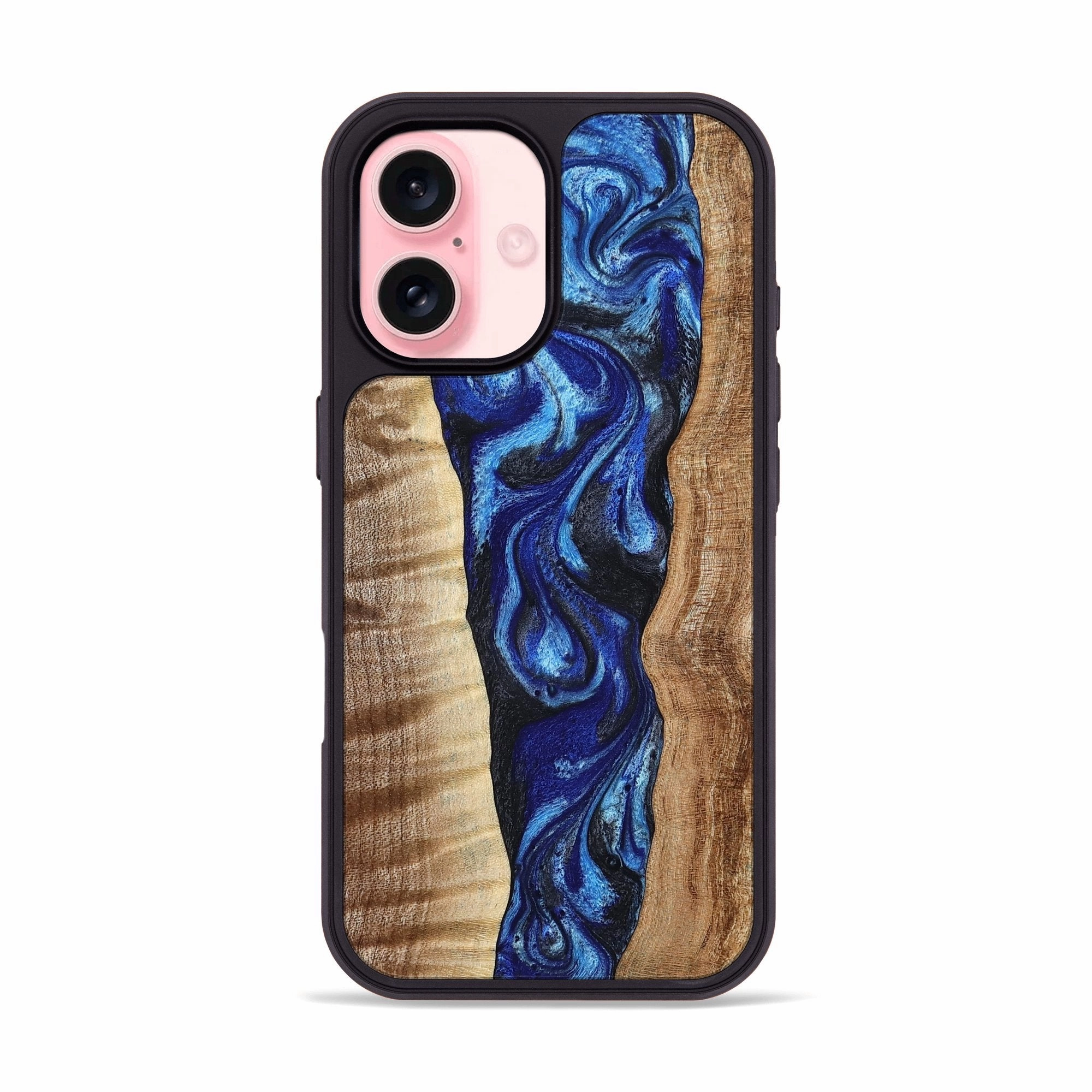 Protective Screen Anti Reflection Coating Iphone 16 Wood Phone Case - Eliza (Blue, 778599)