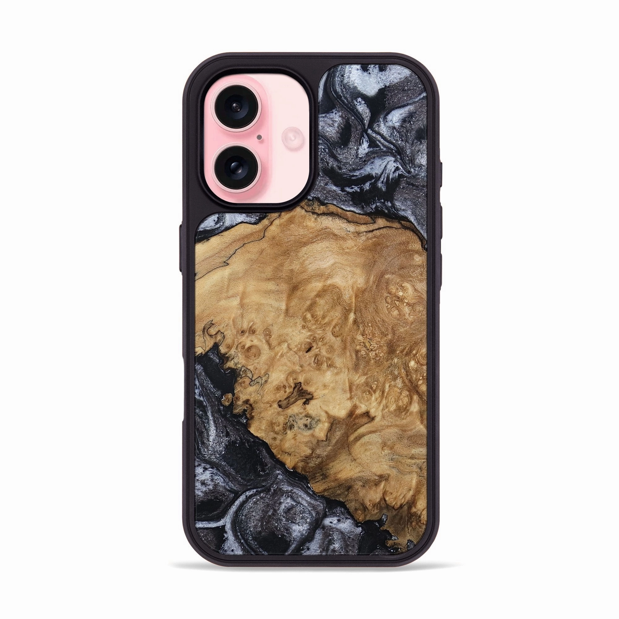 Screen Guard Ultra Clear Iphone 16 Wood Phone Case - Laureen (Black & White, 781635)