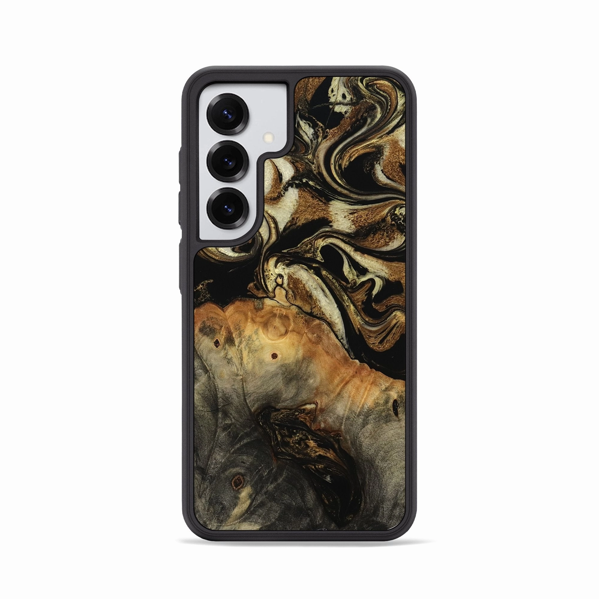 Galaxy S25 Wood Phone Case - Edwina (Black & White, 772073) Anti Spy