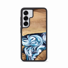 Galaxy S25 Wood Phone Case - Jaylynn (Blue, 762957) Slim Screen Protector