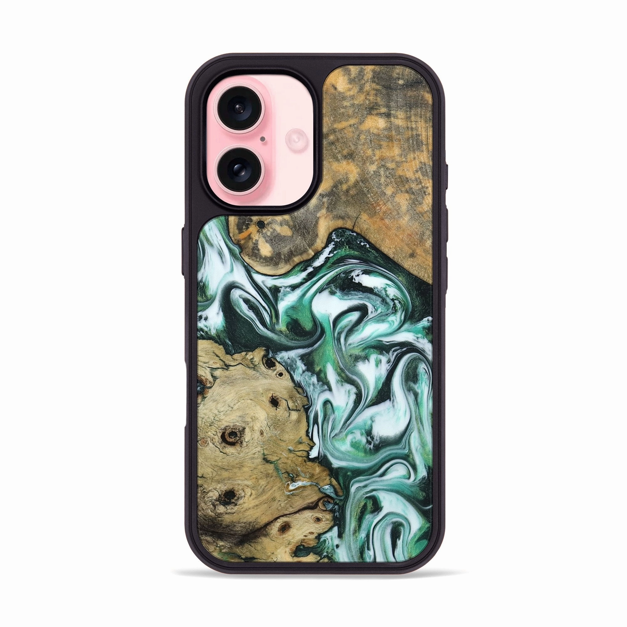 Anti Reflection Screen Anti Spy Film Iphone 16 Wood Phone Case - Malvina (Green, 781327)