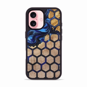 Iphone 16 Wood Phone Case - Minnie (Pattern, 780256) Shock Absorbing Protective Cover
