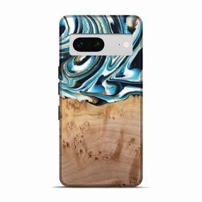 Pixel 7 Wood Live Edge Phone Case - Brianne (Teal & Gold, 776933) Easy Installation High Transparency