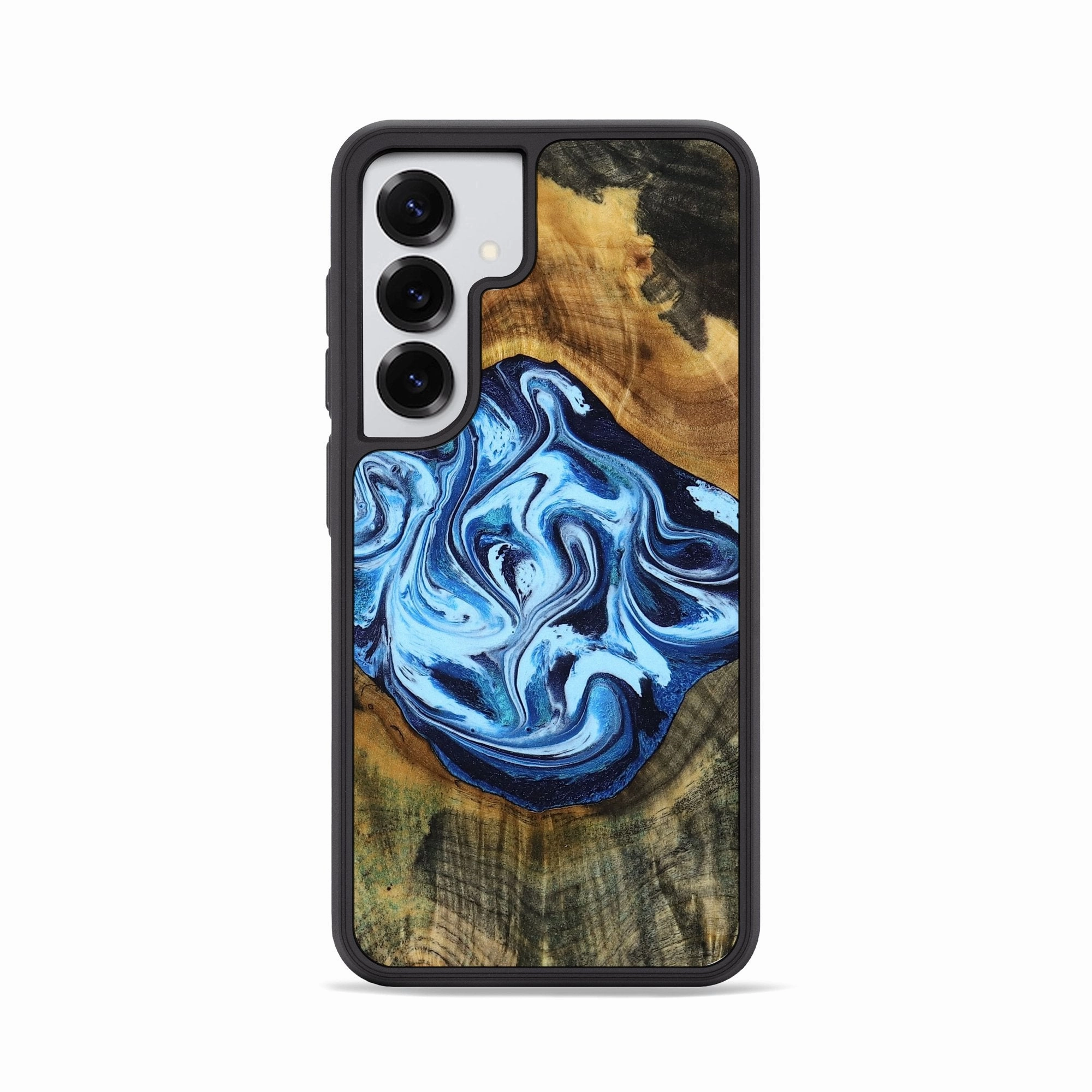 Galaxy S25 Wood Phone Case - Kadijah (Blue, 763713) Smooth Surface Shockproof