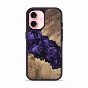 Shock Guard Privacy Screen Iphone 16 Wood Phone Case - Eryn (Purple, 768640)
