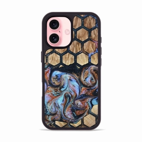 Easy Installation Anti Finger Oil Coating Iphone 16 Wood Phone Case - Ocean (Pattern, 780865)