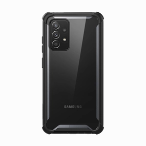 Galaxy A52 Ares Clear Rugged Case - Black Fingerprint Resistant Screen