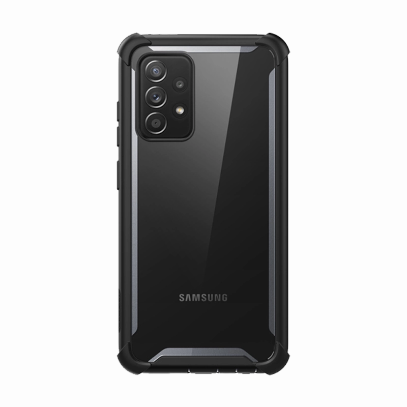 Galaxy A52 Ares Clear Rugged Case - Black Fingerprint Resistant Screen
