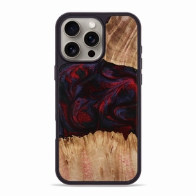 Iphone 16 Pro Max Wood Phone Case - Ernst (Red, 773299) Slim Screen Protector