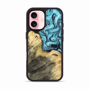 Iphone 16 Wood Phone Case - Lorelei (Blue, 778380) Shock Proof Film