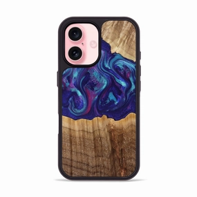 HD Clarity Iphone 16 Wood Phone Case - Tera (Blue, 778194)