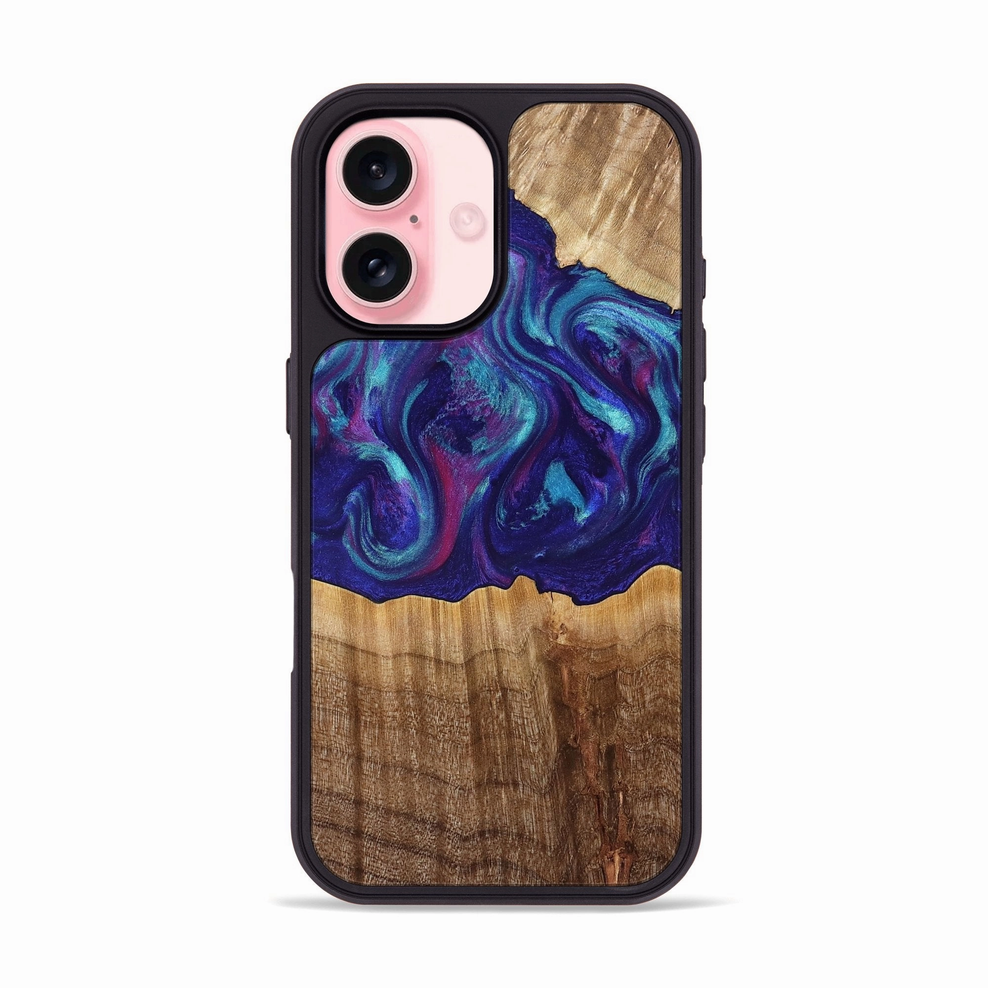 HD Clarity Iphone 16 Wood Phone Case - Tera (Blue, 778194)