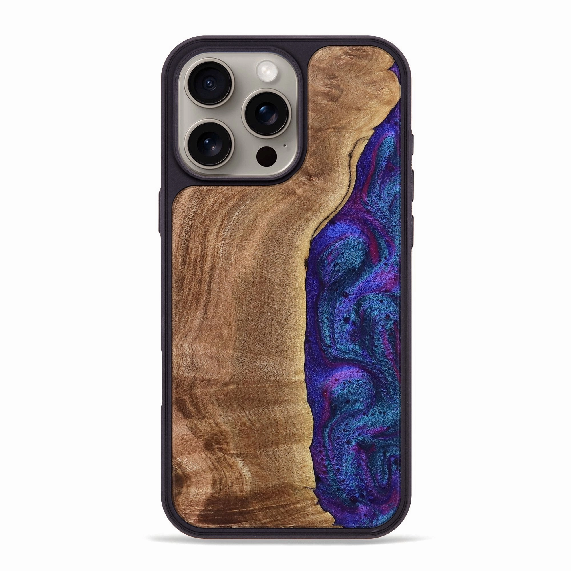 Iphone 16 Pro Max Wood Phone Case - Earl (Purple, 759742) Case Friendly Glass