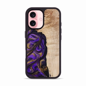 Anti Static Iphone 16 Wood Phone Case - Alan (Purple, 774716)
