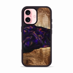 Iphone 16 Wood Phone Case - Alf (Purple, 778272) Shock Absorbing Grip Friendly