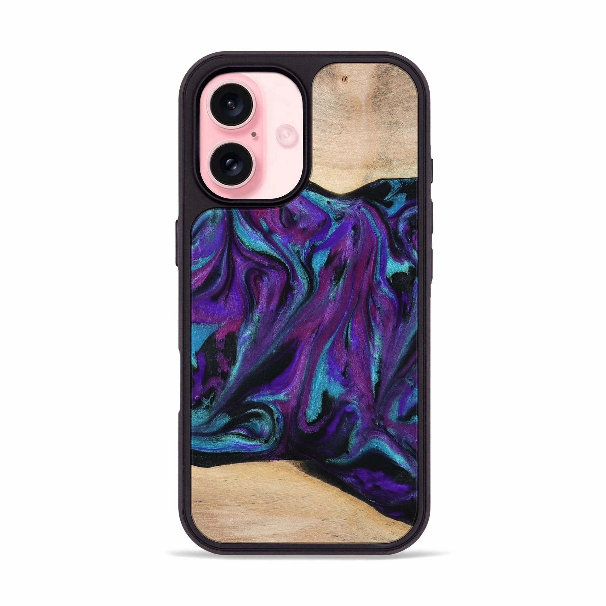 Crystal Clear Screen Crystal Clear Iphone 16 Wood Phone Case - Raquel (Purple, 775395)