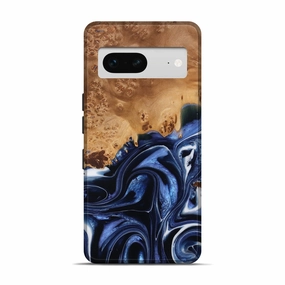 Anti Shock Screen Pixel 7 Wood Live Edge Phone Case - Haley (Blue, 778101)