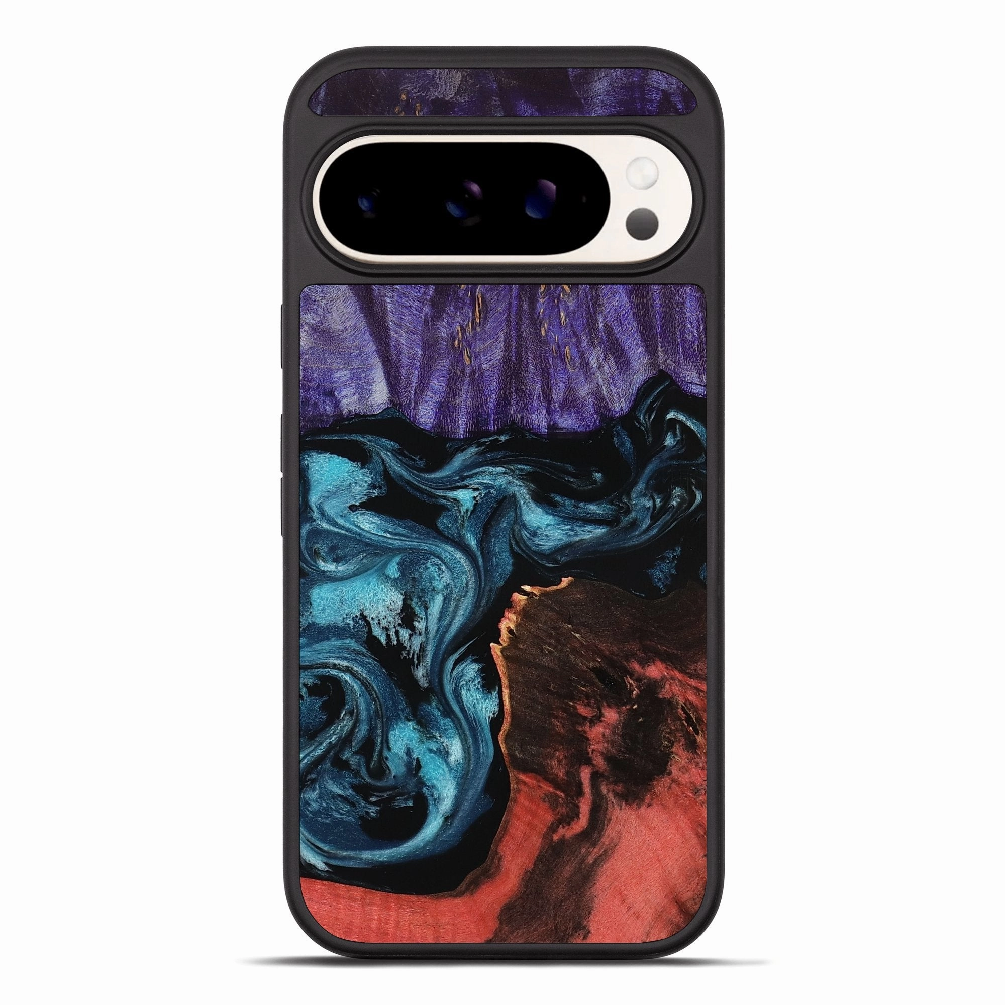 Pixel 10 Pro Xl Wood Phone Case - Colter (Blue, 781788) Shock Proof Film Anti Yellowing