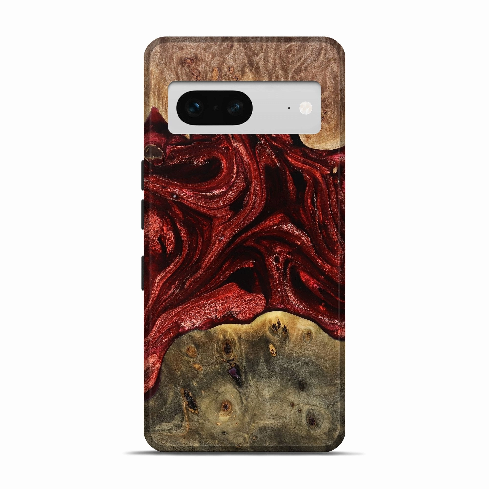 Pixel 7 Wood Live Edge Phone Case - Westyn (Red, 777388) Scratch Resistant Coating