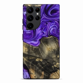 Galaxy S22 Ultra Wood Live Edge Phone Case - Iris (Purple, 781440) Edge Protection Anti Finger Smudge Film