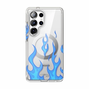 Galaxy S25 Ultra Cosmo Cute Case -Blue Flame HD Screen Protector