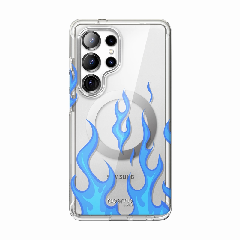 Galaxy S25 Ultra Cosmo Cute Case -Blue Flame HD Screen Protector