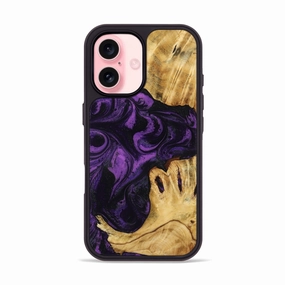 Fingerprint Resistant Coating Iphone 16 Wood Phone Case - Julian (Purple, 778661)