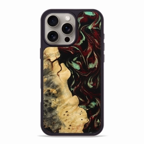 Anti Finger Oil Coating Anti Finger Mark Film Iphone 16 Pro Max Wood Phone Case - Bailey (Red, 772844)