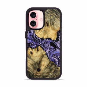 Iphone 16 Wood Phone Case - Tevin (Purple, 769496) Privacy Screen Anti Fingerprint Screen