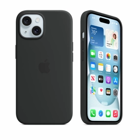 Anti Scratch Shield Silicone Case - Black (Iphone 15)