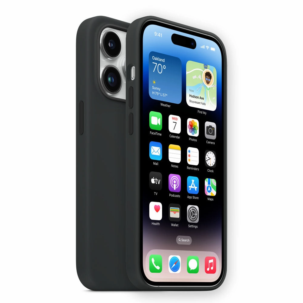 Anti Yellowing Film Scratch Resistant Glass Silicone Case - Black (Iphone 15)