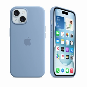 Silicone Case - Winter Blue (Iphone 15) Scratch Resistant Coating