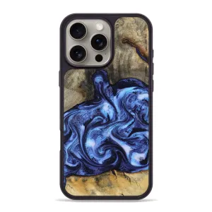 Fingerprint Resistant Screen Iphone 16 Pro Max Wood Phone Case - Tracey (Blue, 781801)