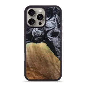 Slim Screen Protector Anti Finger Grease Iphone 16 Pro Max Wood Phone Case - Merritt (Black & White, 777996)