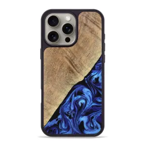 Screen Guard Drop Resistant Iphone 16 Pro Max Wood Phone Case - Jaylan (Blue, 776684)