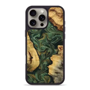 Iphone 16 Pro Max Wood Phone Case - Rayden (Green, 781790) Case Friendly Glass HD Clarity