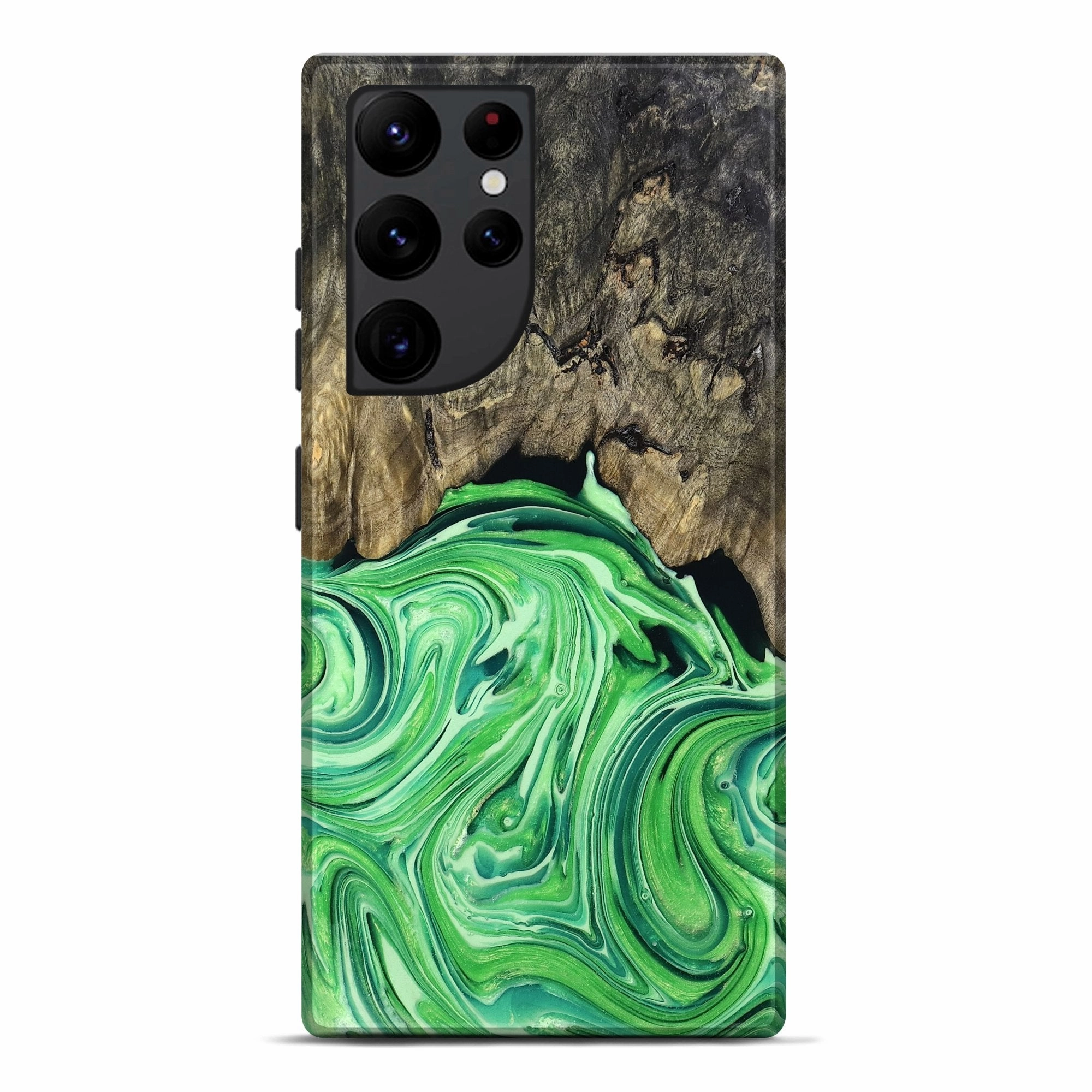 Anti Glare Film Galaxy S22 Ultra Wood Live Edge Phone Case - Troy (Green, 769609)