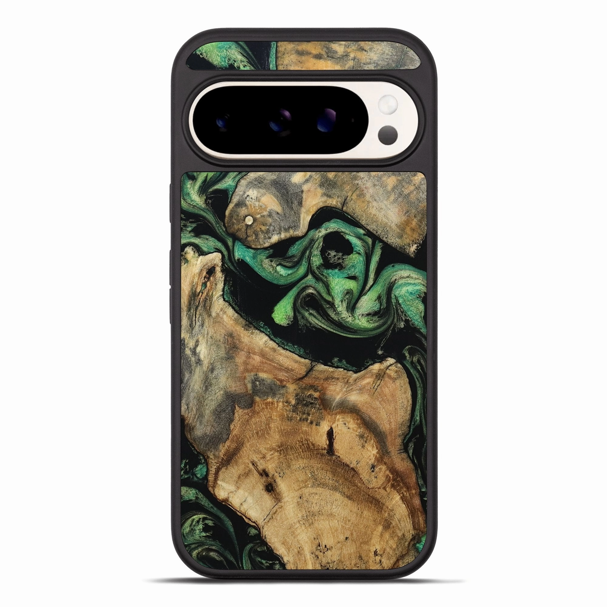 Pixel 10 Pro Xl Wood Phone Case - Oral (Green, 781759) Screen Defense