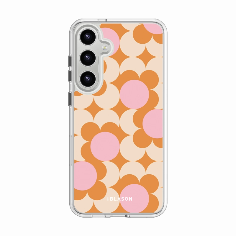 Galaxy S23 Plus Halo Magsafe Cute Phone Case - Orange Retro Geometric Shockproof