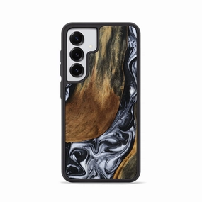 Galaxy S25 Wood Phone Case - Tim (Black & White, 781357) Anti Finger Smudge Film