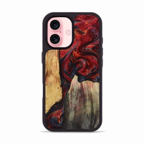 Iphone 16 Wood Phone Case - Jettie (Red, 781626) Anti Scratch Screen