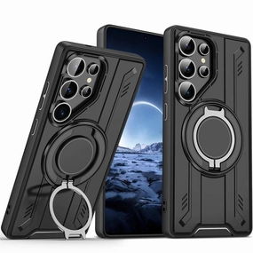 Shock Absorption Phonix Case For Galaxy Z Fold 7  Black Ring Case